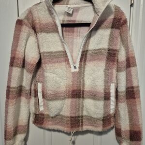 No Boundaries Pink and Cream Fleece Top